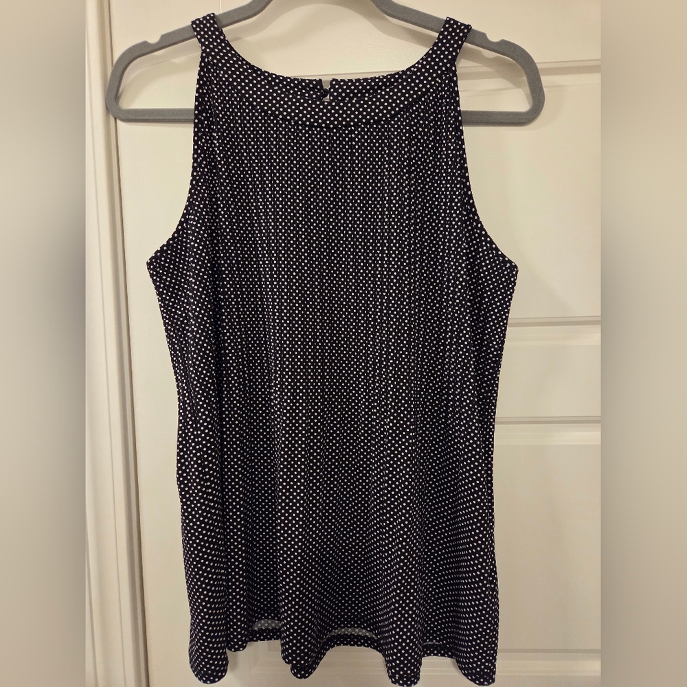 Adrianna Papell Black and White Polka Dot Top